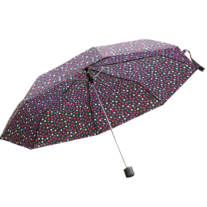 170T Nylon Fashion Polka Dot Mini 3 Fold deštník RU1902