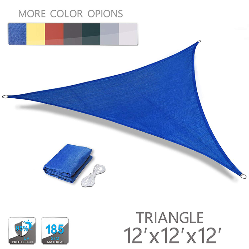 12x12x12 Vícebarevná trojúhelníková outdoorová markýza